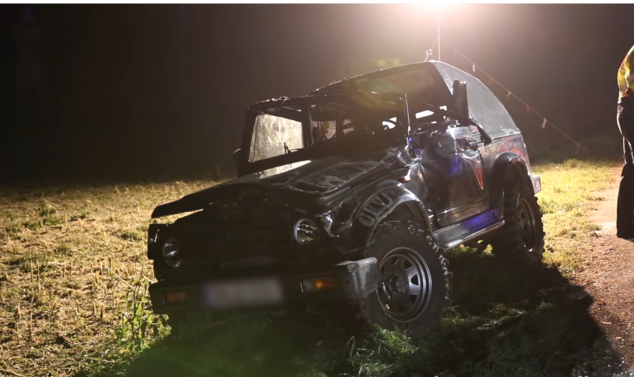 ++ GLATTEIS UNFALL ++ [Suzuki überschlägt sich, Fahrer wird herausgeschleudert] ðð SCHORNDORF [E]