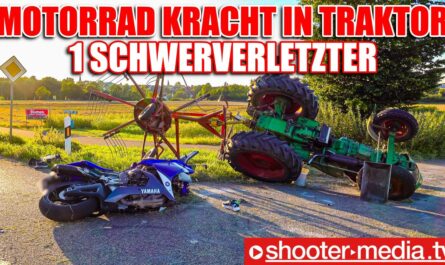 ð ð 1 SCHWERVERLETZTER - MOTORRAD KRACHT in TRAKTOR ð ð | Trecker umgekippt