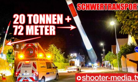 ⛔️ 72 METER LANG & 20 TONNEN SCHWER - SPEKTAKULÄRER SCHWERTRANSPORT eines WINDRADFLÜGEL ⛔️