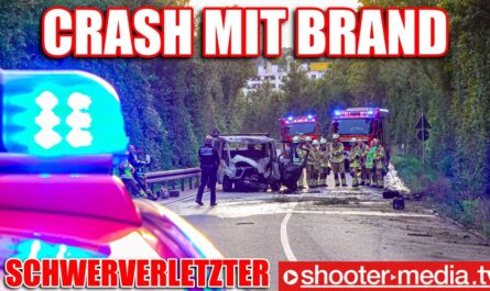 ð¥ CRASH mit BRAND und SCHWERVERLETZTEN FAHRER ð¥ | ð Feuerwehr löscht Transporter ð