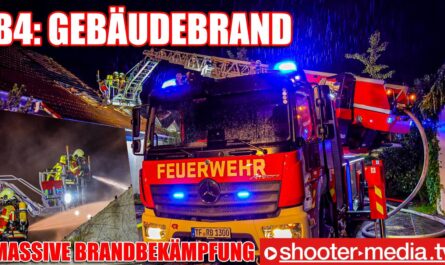 ð¥ DACHSTUHLBRAND AUF B4 GEBÄUDEBRAND ERHÖHT ð¥ | ð Löscharbeiten über Drehleiter ð